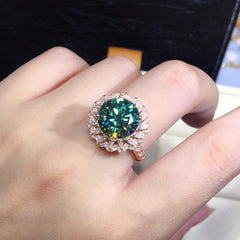 3 carat Grandmother Green High Fire Full Diamond Ring -MSR168