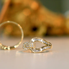 Romantic diamond ring in your heart -R2020