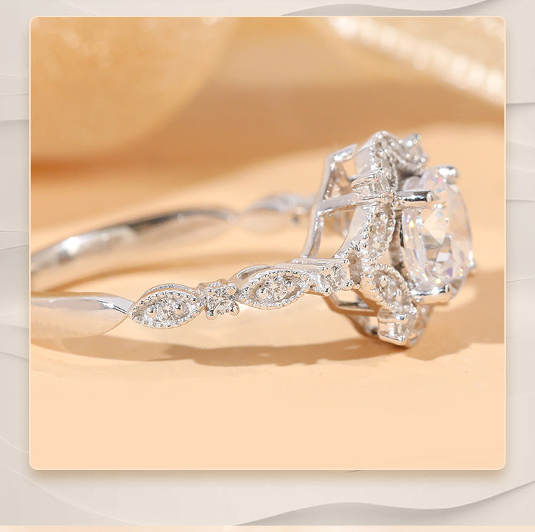 Bright Star 1 carat Diamond Lace Petal Ring -MSR144