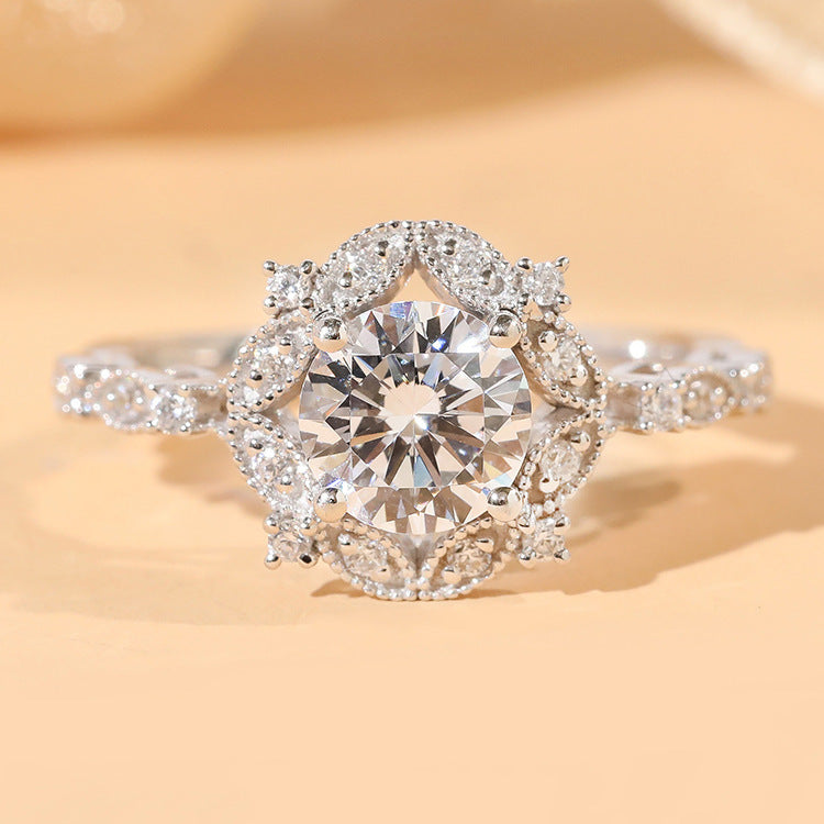 Bright Star 1 carat Diamond Lace Petal Ring -MSR144