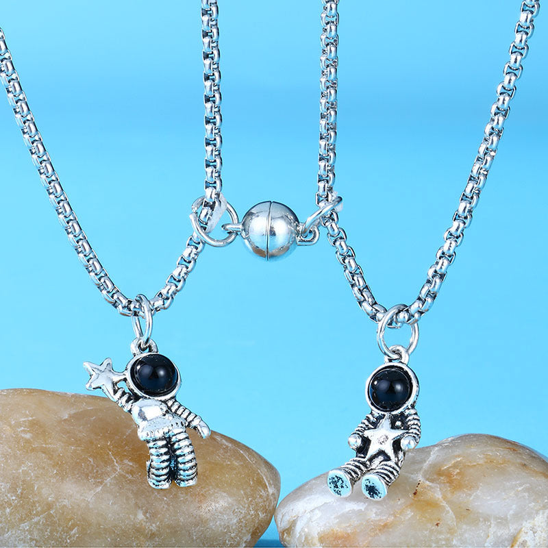 Antique spaceman necklace set for couples HPX005