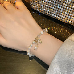 High-grade fresh water Pearl Crystal Bead Bracelet -S194G