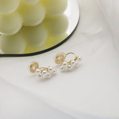 Sweet grape and Pearl Skewer ear clip -KF032