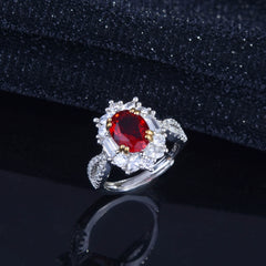 Luxury Pigeon Blood Red Full Diamond Ring -R2032