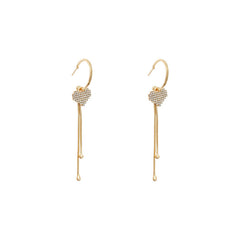 Pearl Heart tassel earrings -A291G