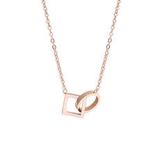 Rose about double ring light luxury high sense necklace -X018T